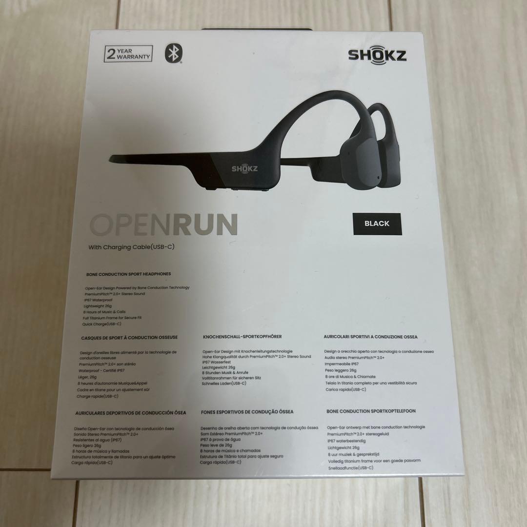 【新品未使用品】SHOKZ OPENRUN 骨伝導イヤホン ブラック