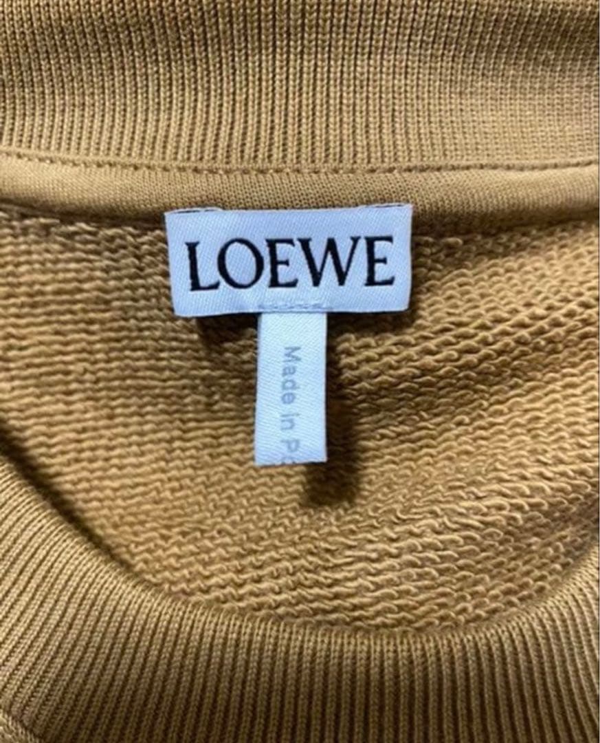 正規品 LOEWE ロゴ入り スウェット トレーナー キャメル L ジャパン