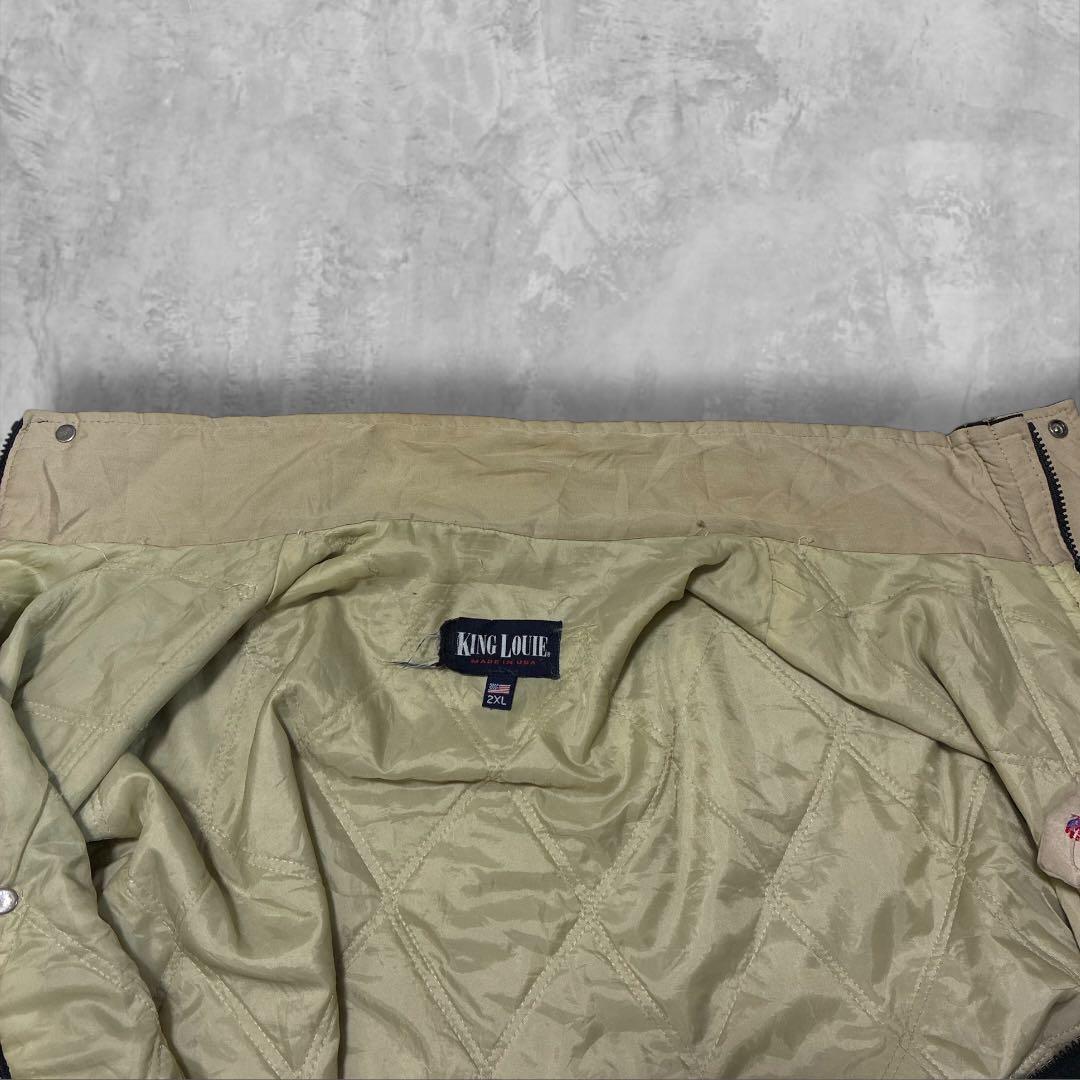KING LOUIE 中綿ワークジャケット 2XL 黒 USA製 企業刺繍 古着