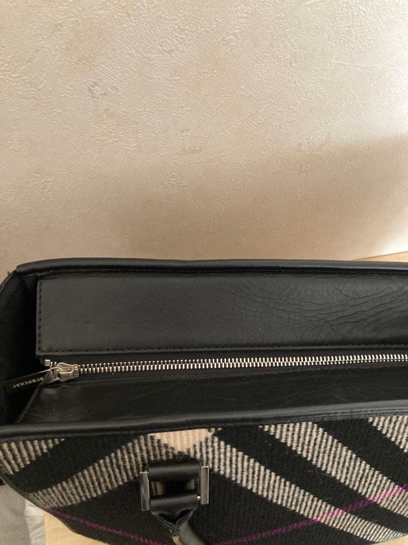 バーバリー BURBERRY レザー　ウール　ハンドバッグ　a4収納可