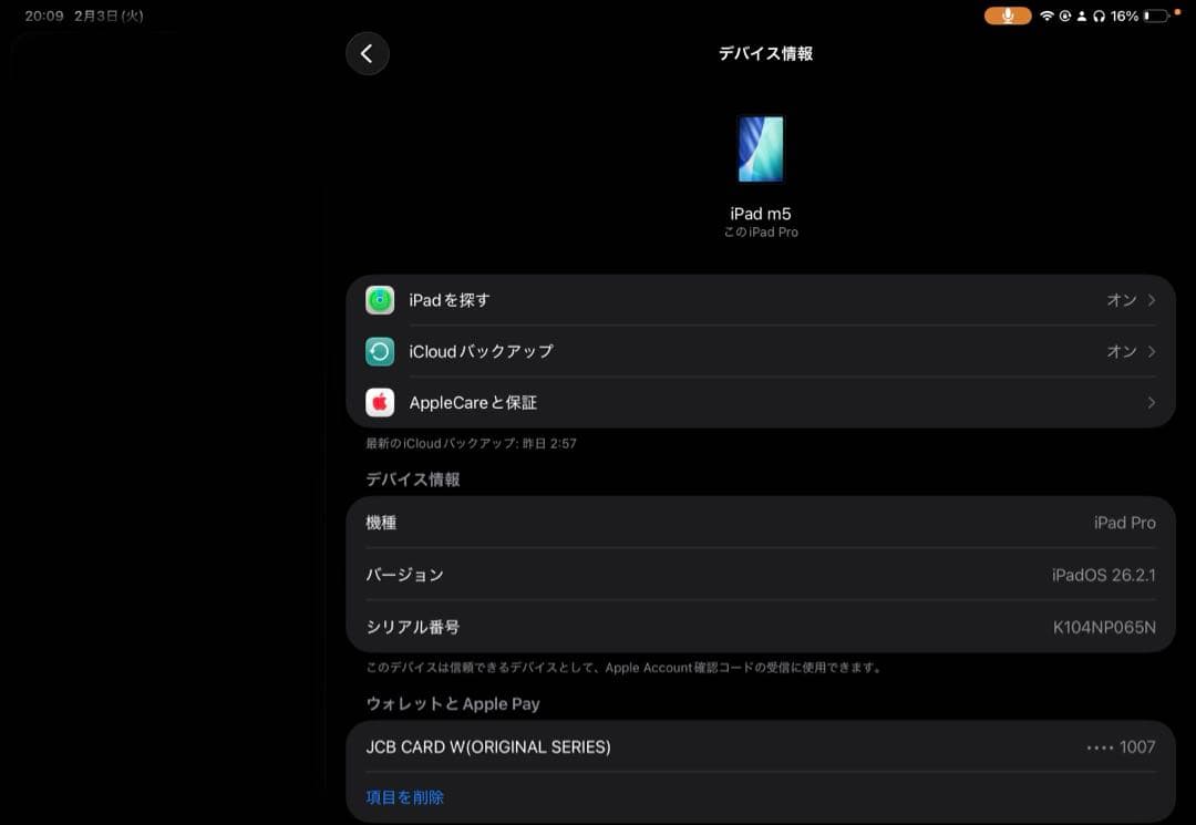 iPad pro m5 （2025年モデル） 11インチ