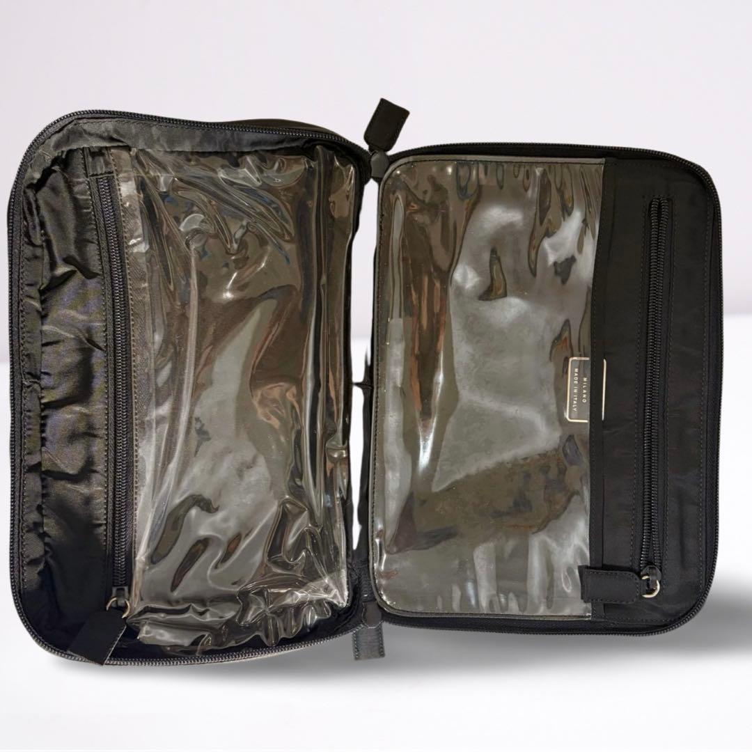 【正規品】プラダ PRADA ナイロン ジップポーチ 黒 三角ロゴ 男女兼用