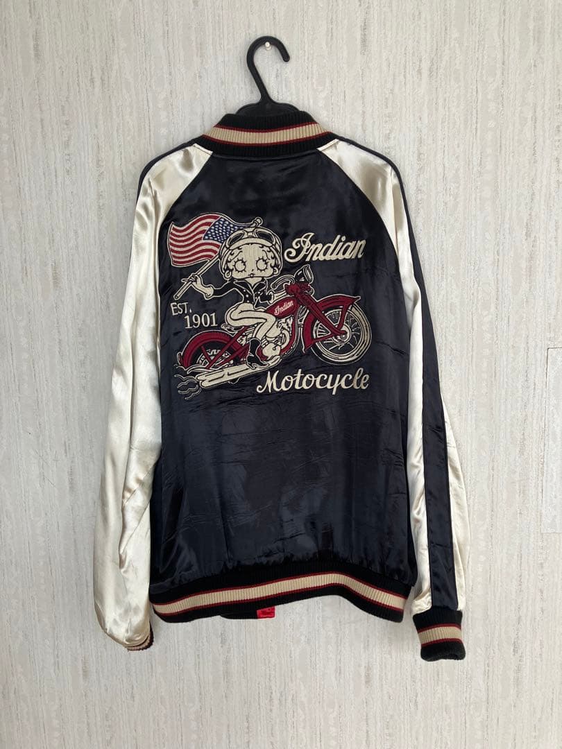 サ*リ様 INDIAN MOTOCYCLE × BETTY BOOP スカジャン