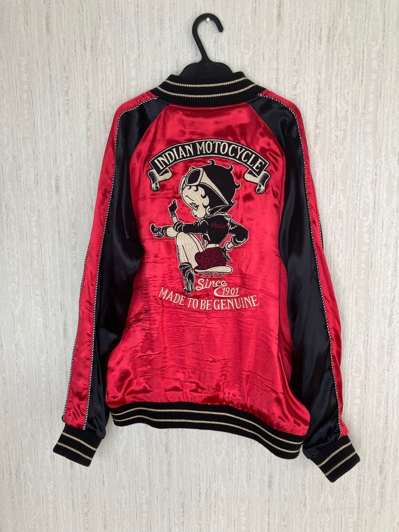 サ*リ様 INDIAN MOTOCYCLE × BETTY BOOP スカジャン