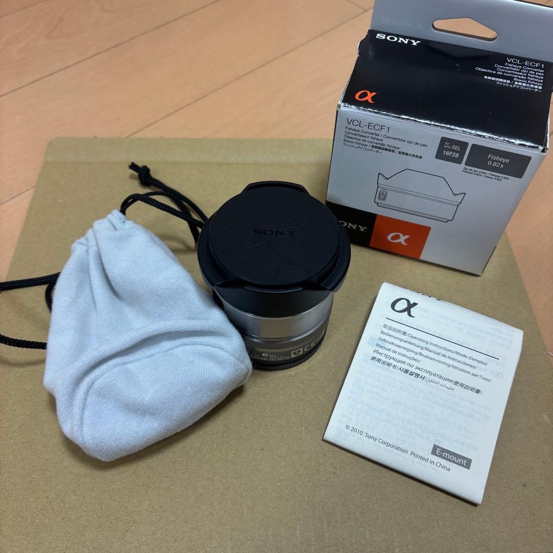 SONY 単焦点レンズ SEL16F28＋VCL-ECF1セット 魚眼レンズ
