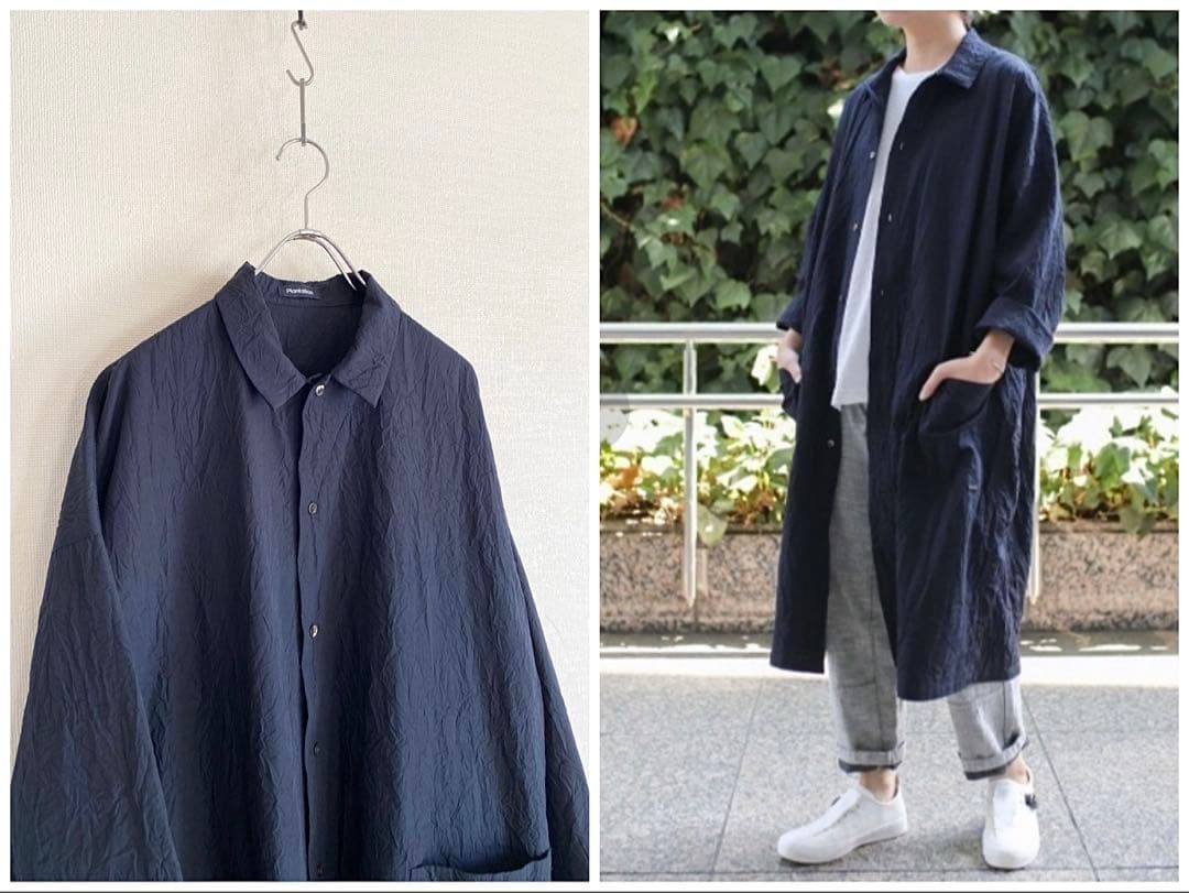 Plantation キャッチワッシャー ワンピース シャツコート ゆったり