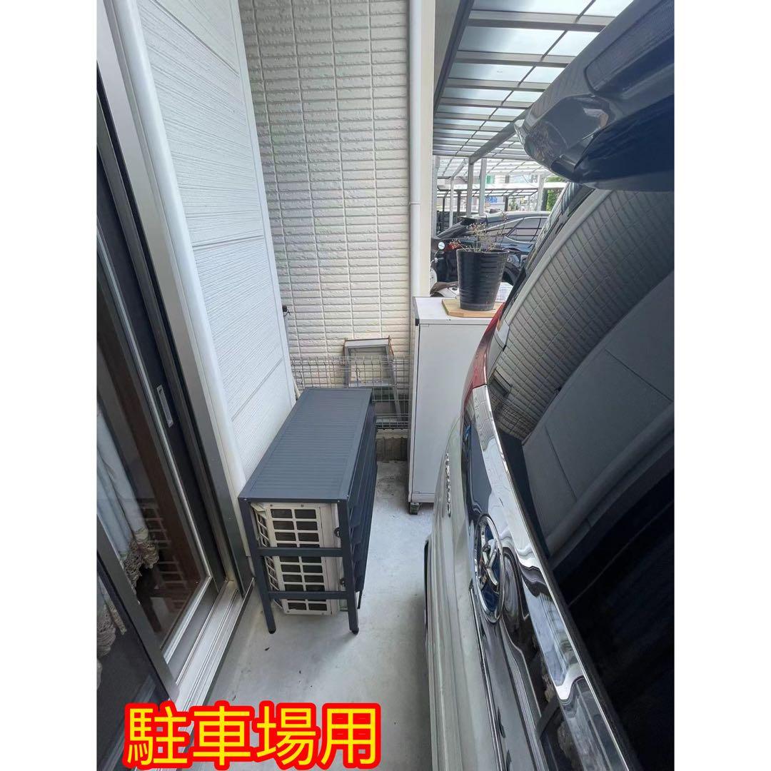 アルミ製 エアコン室外機カバー排気ルーバー方向可調L-ライトグレー