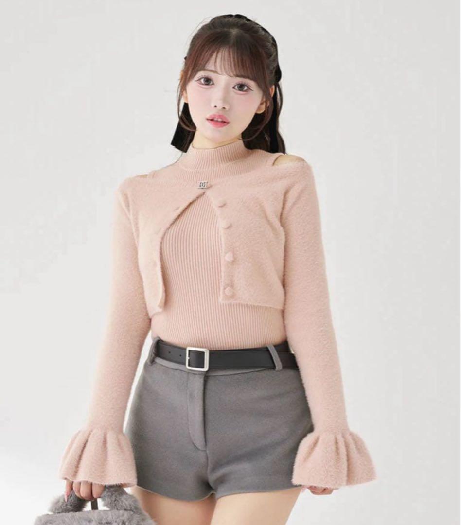 ダーリッチ　アンサンブルシャギーニットトップス