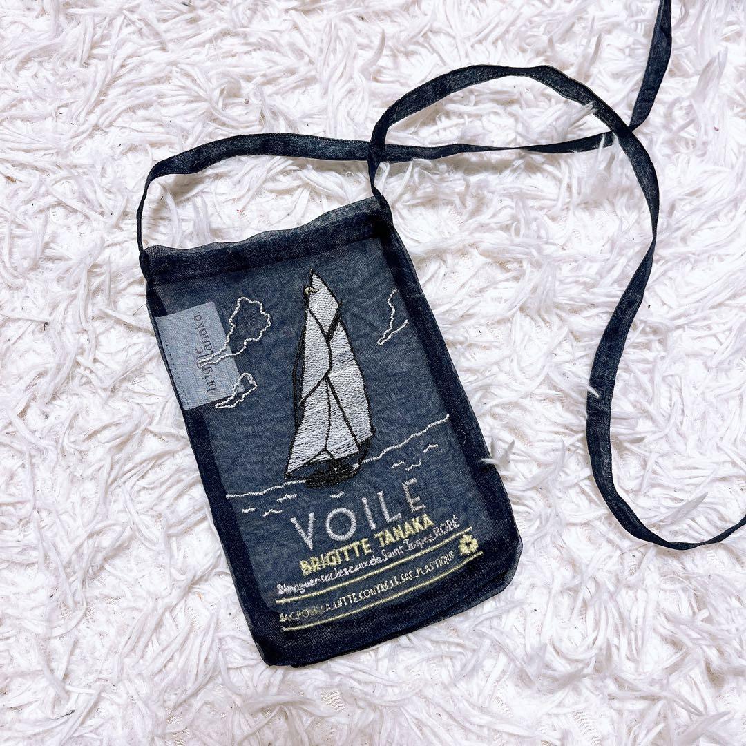 ブリジットタナカ ROPE 別注 エコバッグ ポシェット セット ネイビー 刺繍