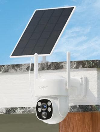 取付工事込み☆新品☆防犯カメラ2台とTVモニター電源不要ソーラーで悪天候でも稼働