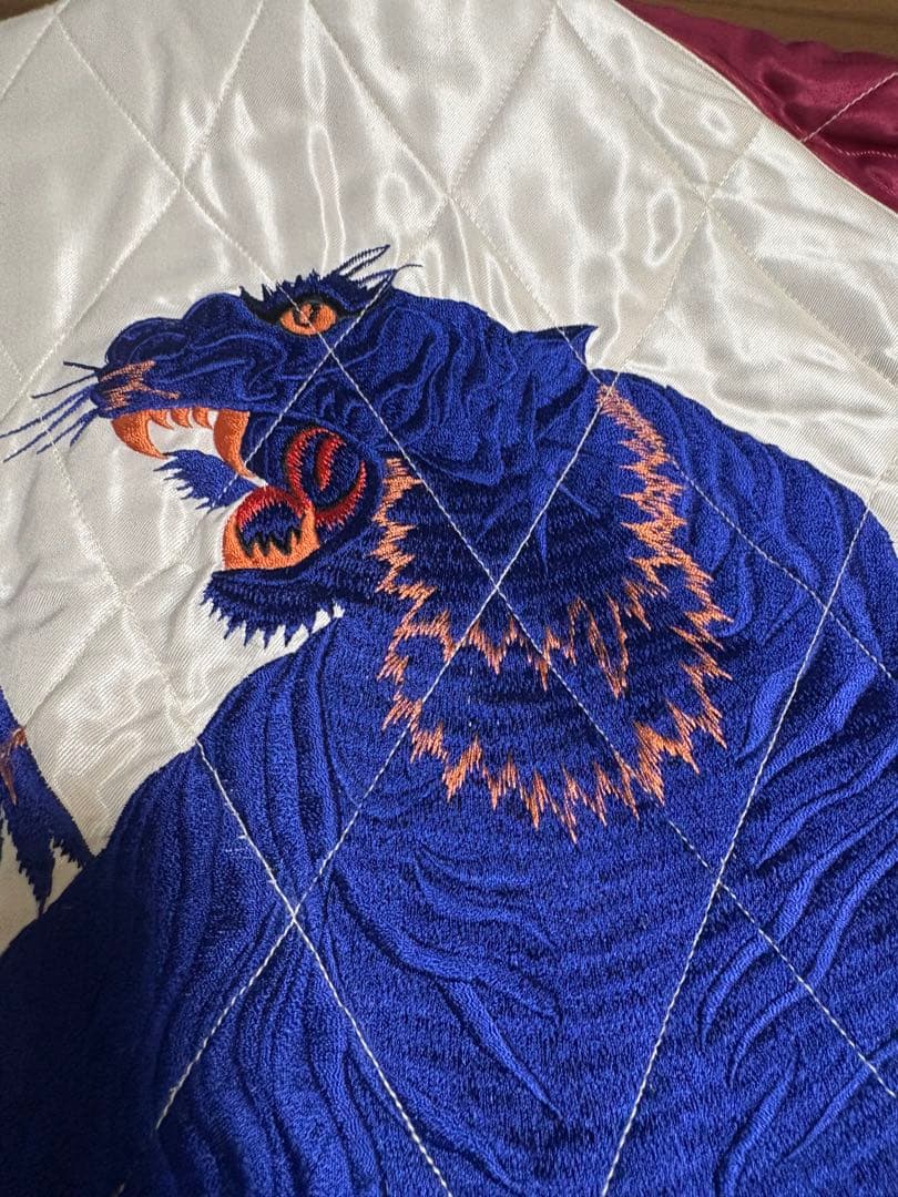 テーラー東洋 別珍 サテン スカジャン 青虎 TT12064 鷲 龍　富士山　L