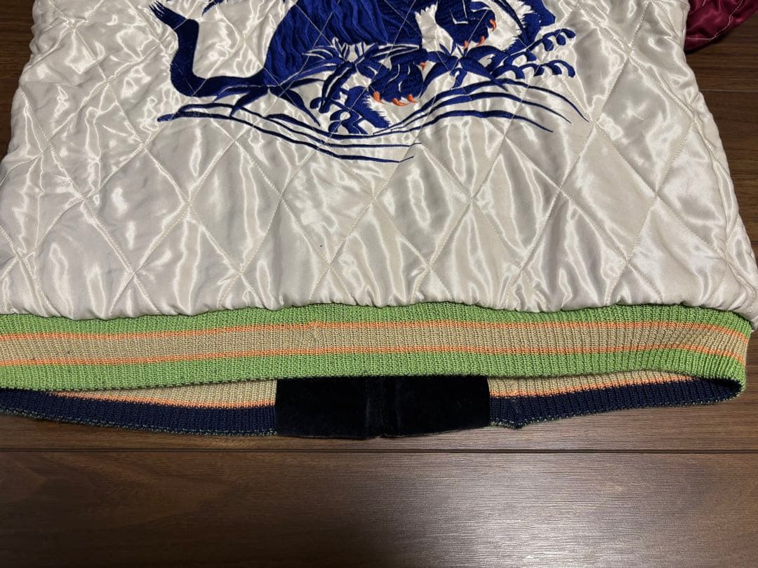 テーラー東洋 別珍 サテン スカジャン 青虎 TT12064 鷲 龍　富士山　L