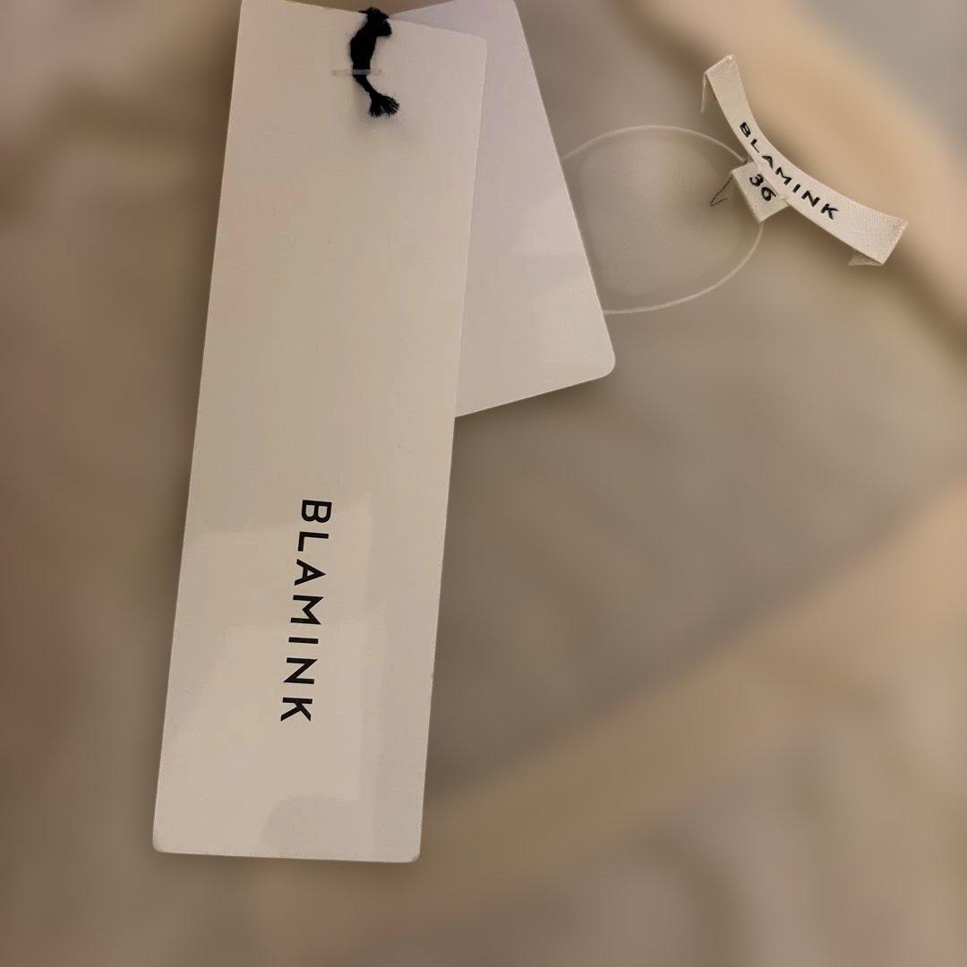 BLAMINK ブラミンク ニットソー 長袖Tシャツ 36 ベージュ 新品タグ付