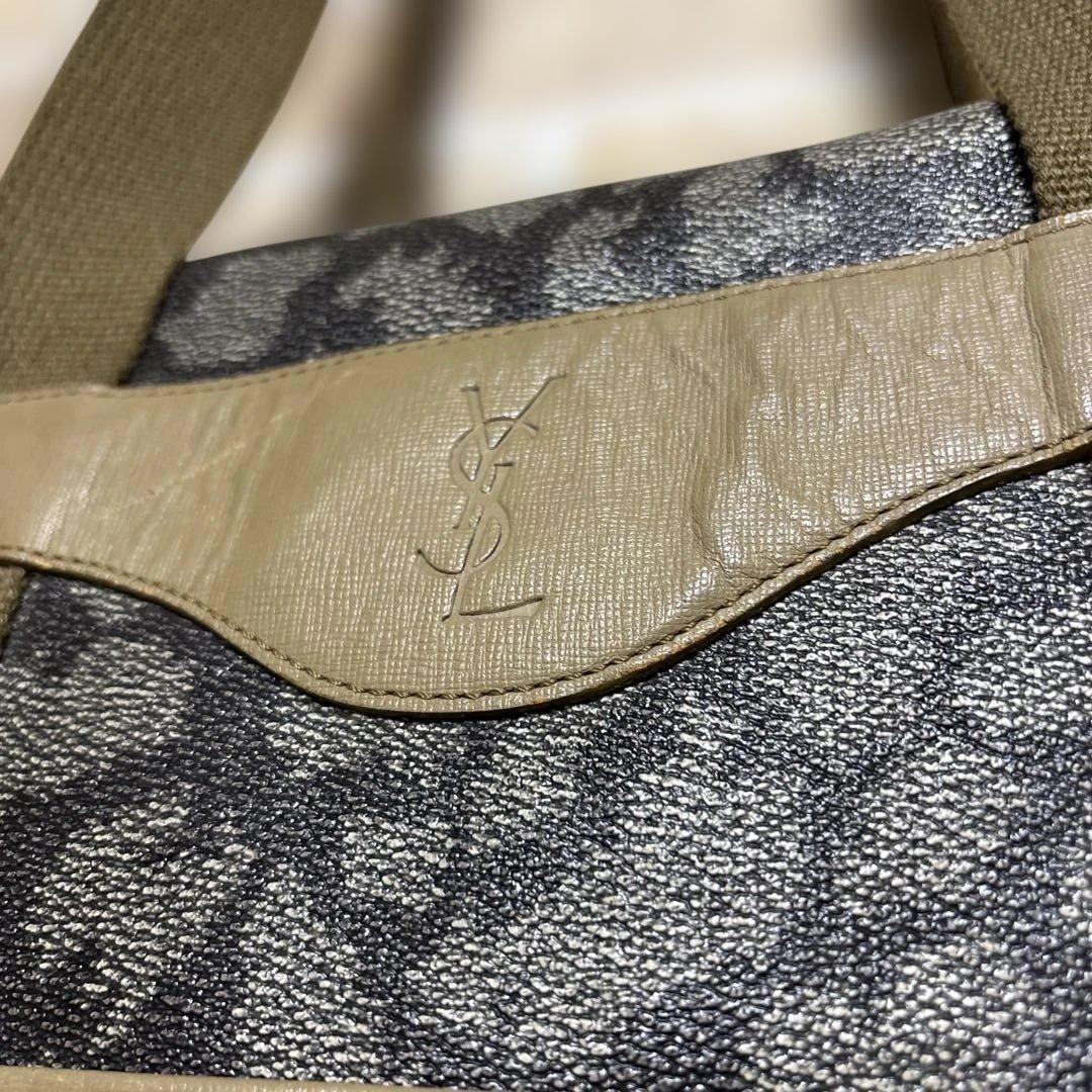 イヴサンローラン　ボストンバッグ　ジラフ柄　肩掛け　大容量　PVC 旅行バッグ