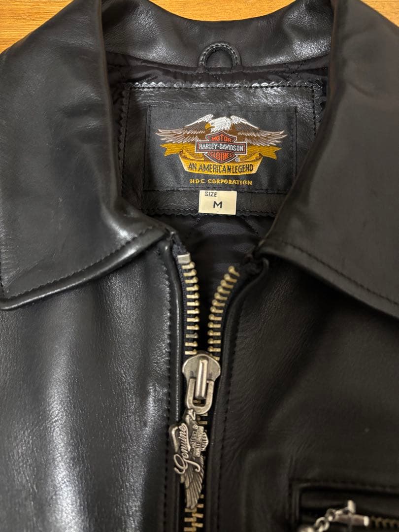 【H.D.C.製 希少】ハーレーダビッドソン 牛革 シングルライダース M