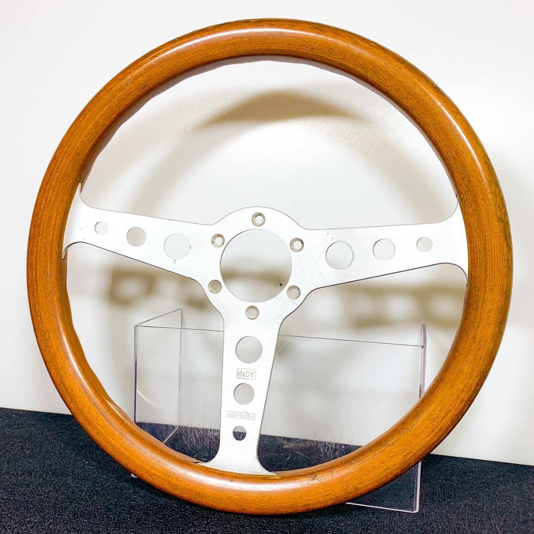 モモ INDY インディ ウッドステアリング 35パイ 1985年2月製 当時物
