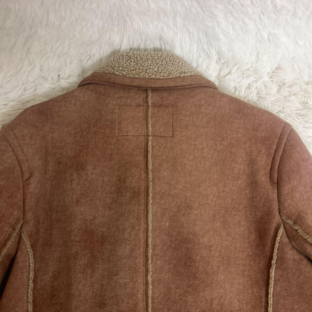 【極美品】バーバリー ブルーレーベル ムートン風コート ホースロゴ　ダブル