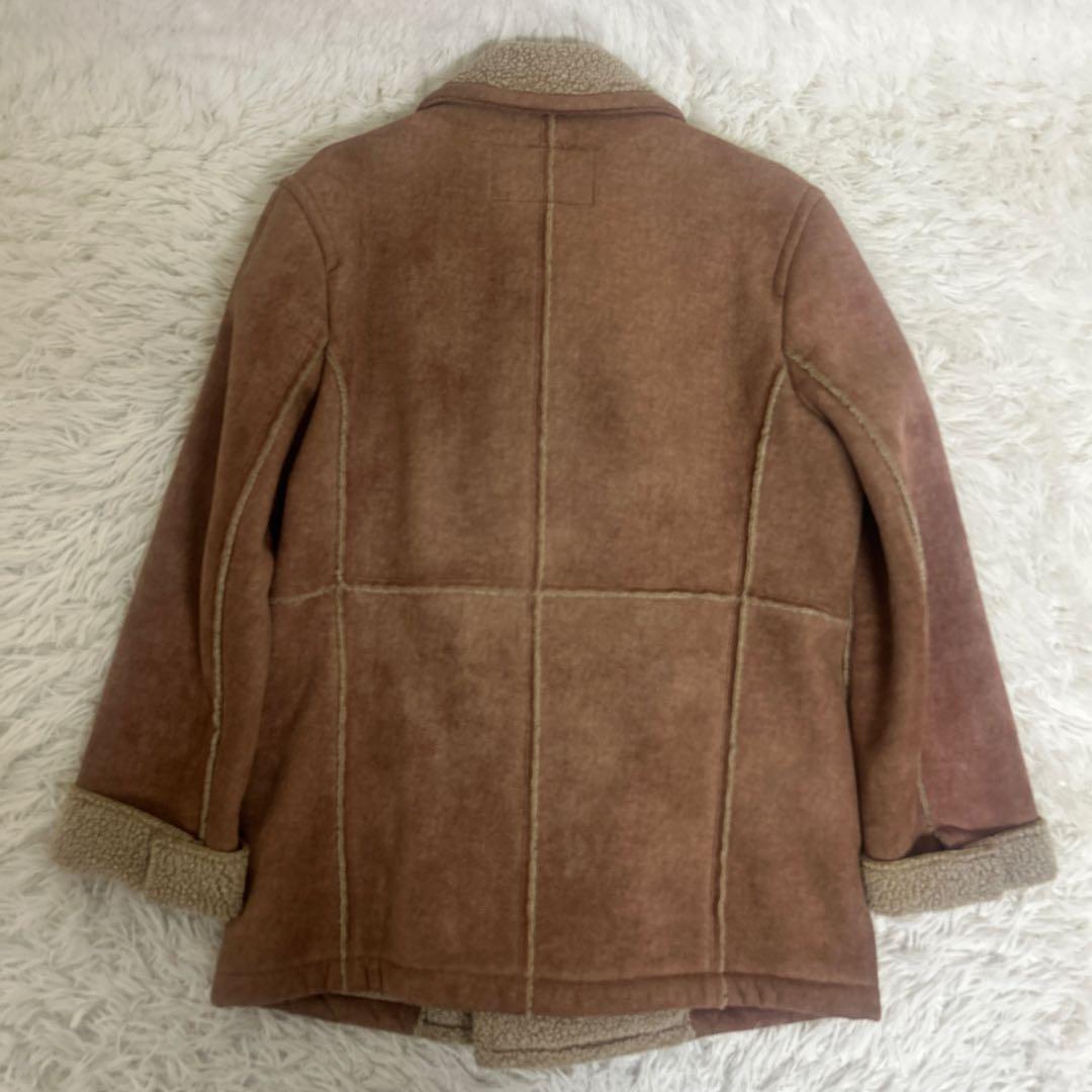 【極美品】バーバリー ブルーレーベル ムートン風コート ホースロゴ　ダブル