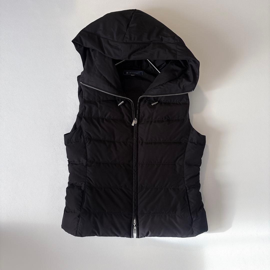 【定番】エムズグレイシー ダウンベスト ブラック40 ダブルジップ