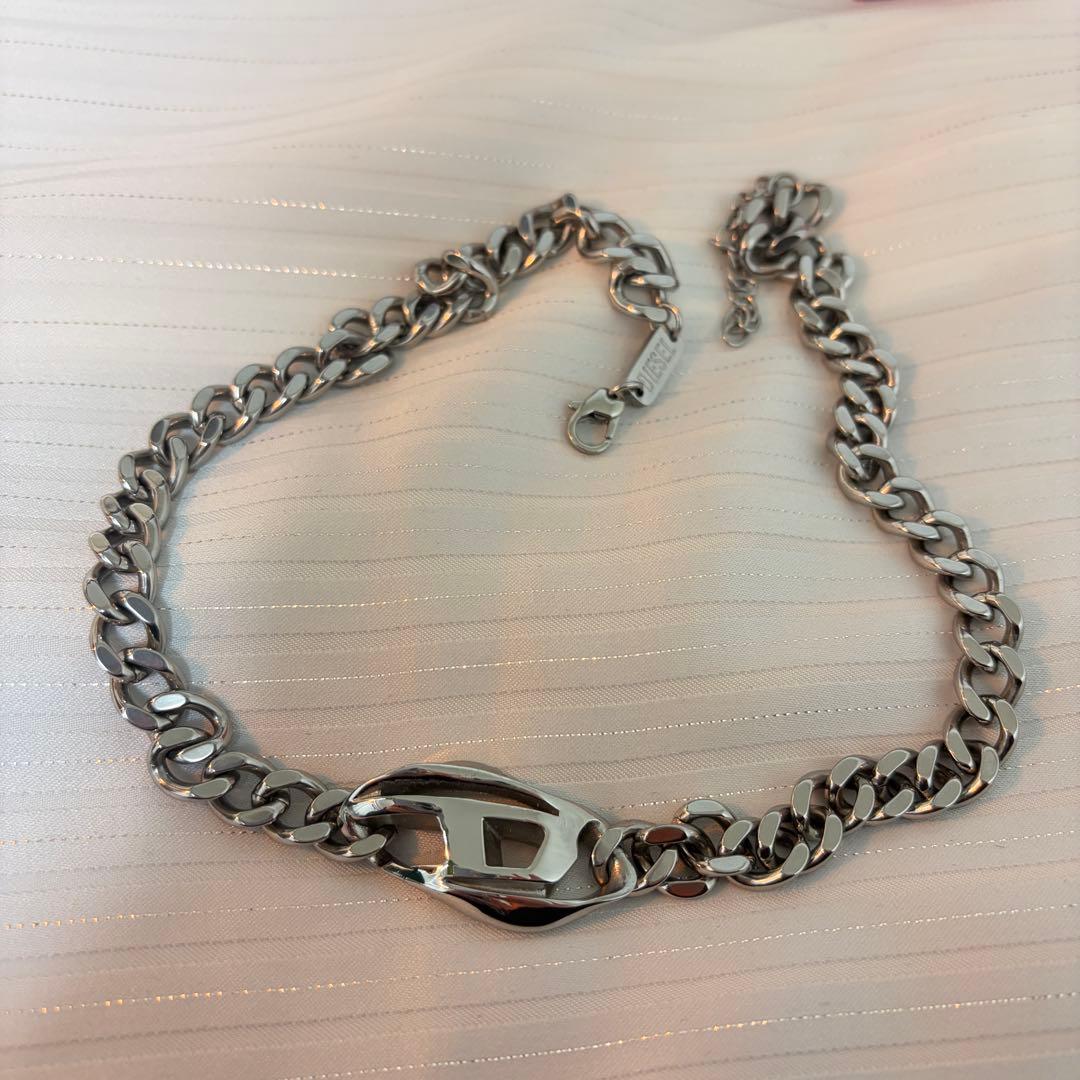 【本日限定価格】DIESEL Dx1412 シルバー チェーンネックレス 美品