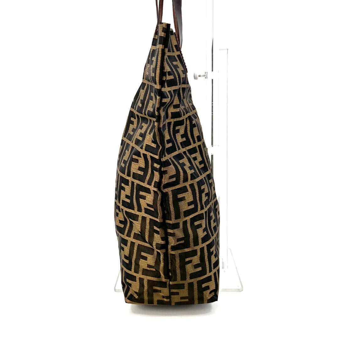 FENDI ズッカ柄 FFロゴ トートバッグ ナイロン ブラウン ヴィンテージ