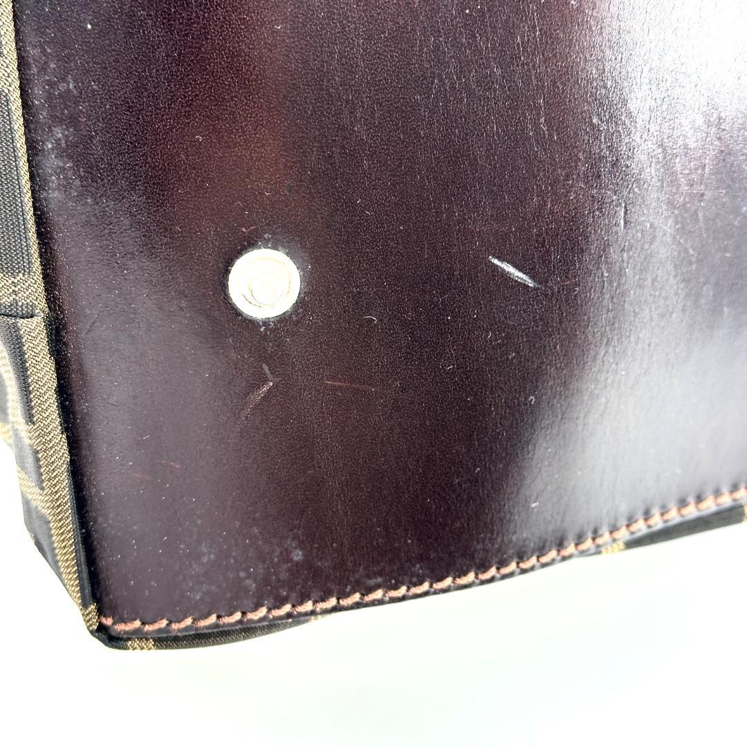 FENDI ズッカ柄 FFロゴ トートバッグ ナイロン ブラウン ヴィンテージ