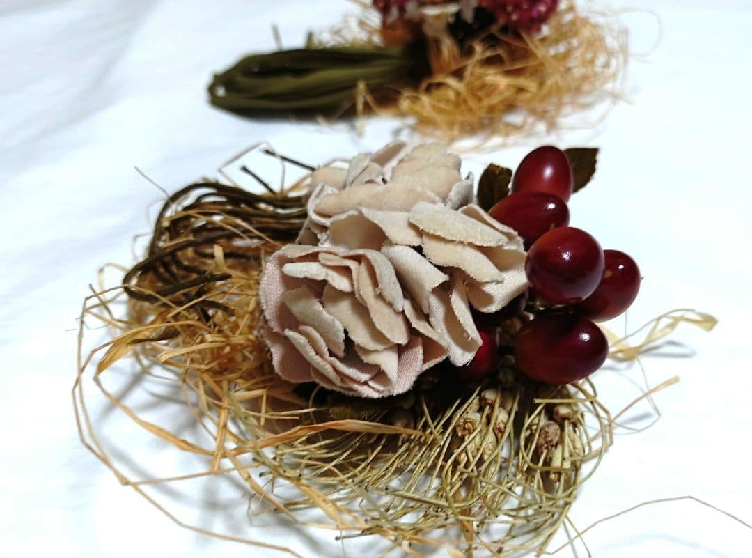 ストリートオルガン ブーケブローチ コサージュ 2セット