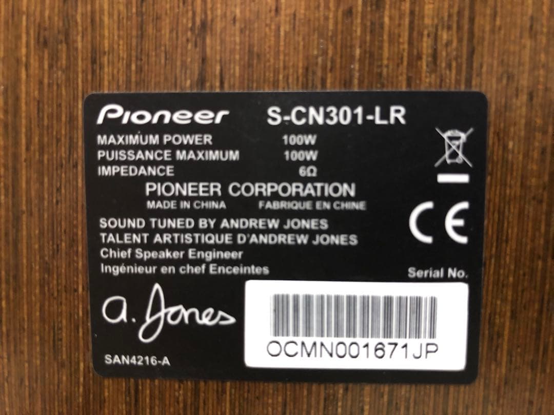 Pioneer S-CN301-LR ブックシェルフスピーカー バナナプラグ付