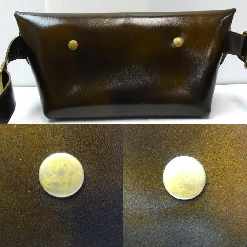 Uni&co.　メッセンジャーバッグ　レザー　ダークブラウン×ブラウン