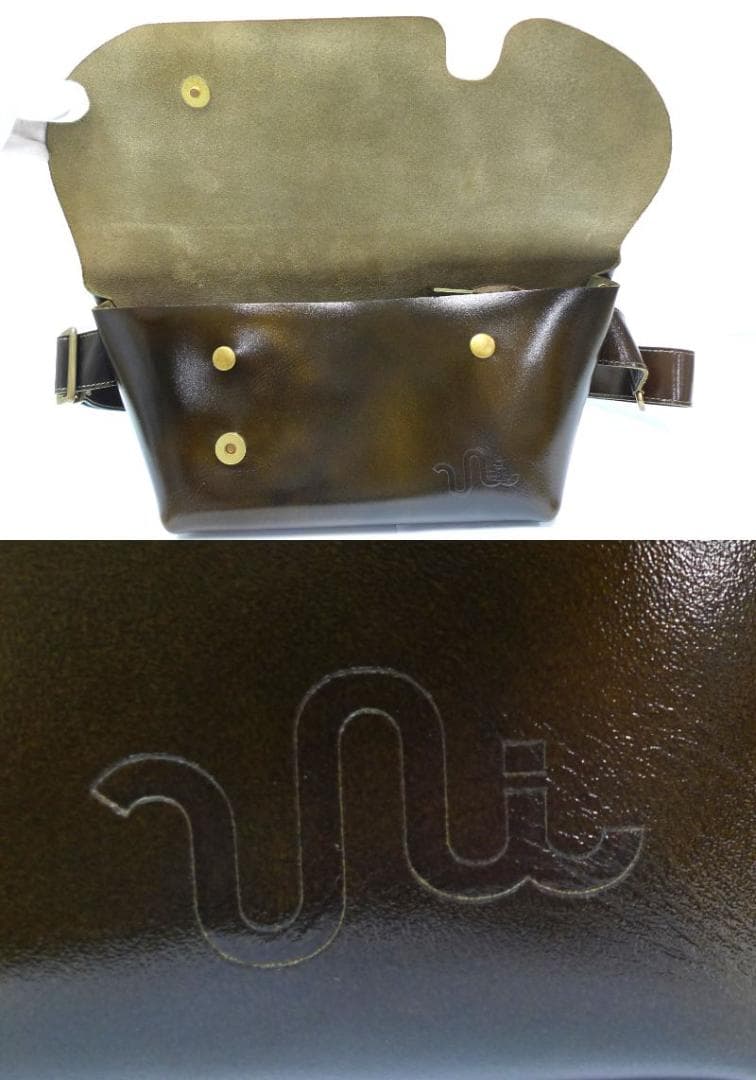 Uni&co.　メッセンジャーバッグ　レザー　ダークブラウン×ブラウン
