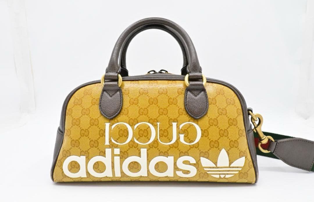 グッチ×アディダス　コラボ　ボストンバッグ　ＧＧクリスタル