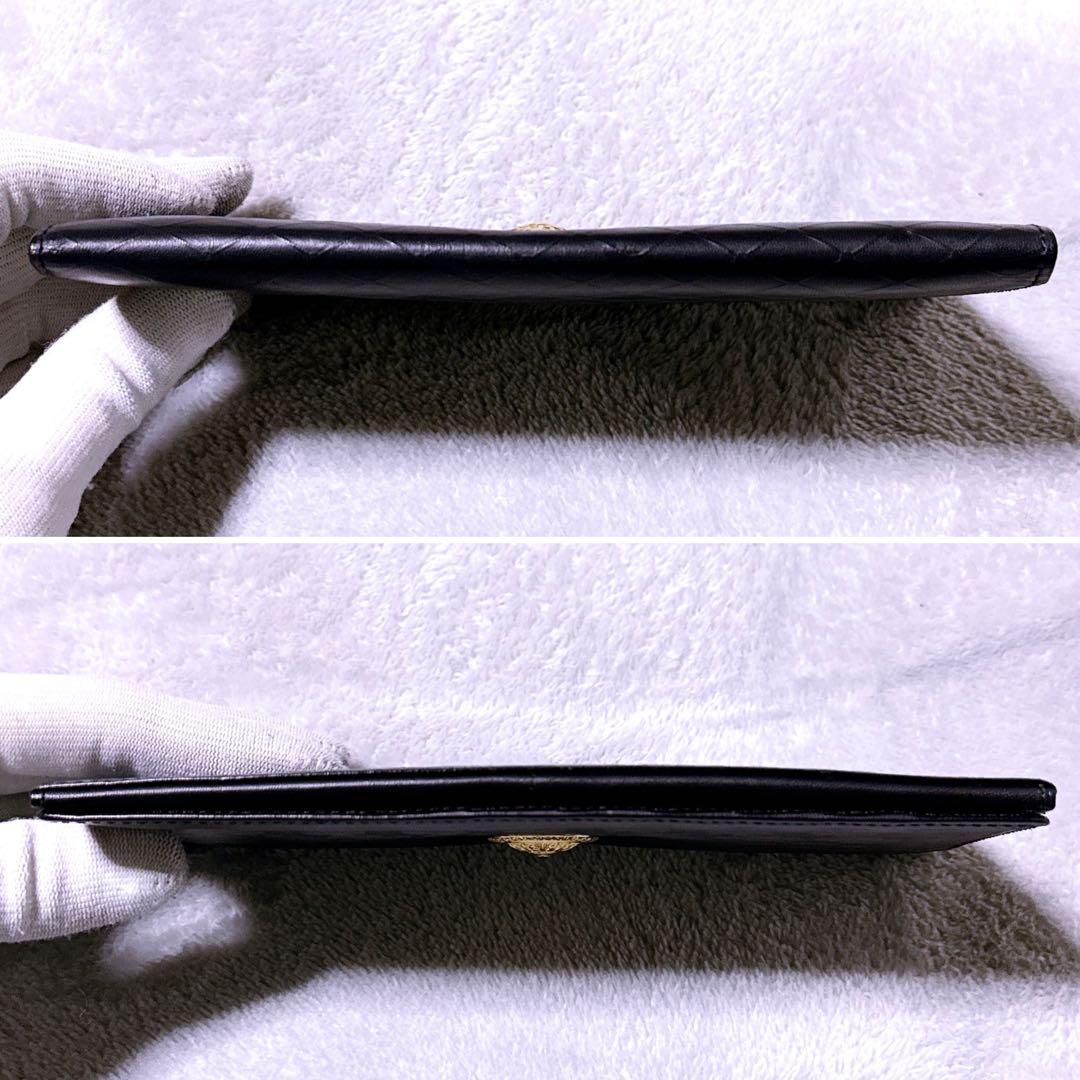 【極美品】ジャンニヴェルサーチ 長財布 二つ折り 太陽神 シャドーロゴ 黒