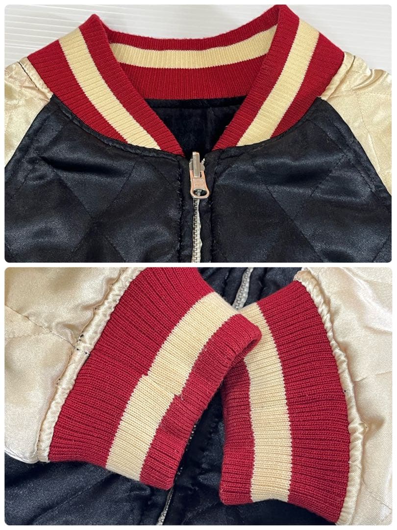 レア　Disney ディズニー ミッキーマウス リバーシブル スカジャン　刺繍