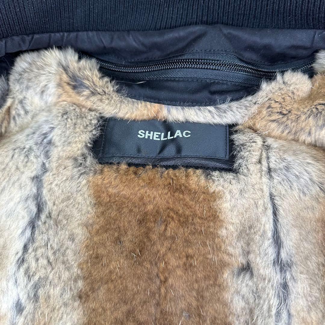 【良品】SHELLAC リアルラビット ファーライナー付 モッズコート 48