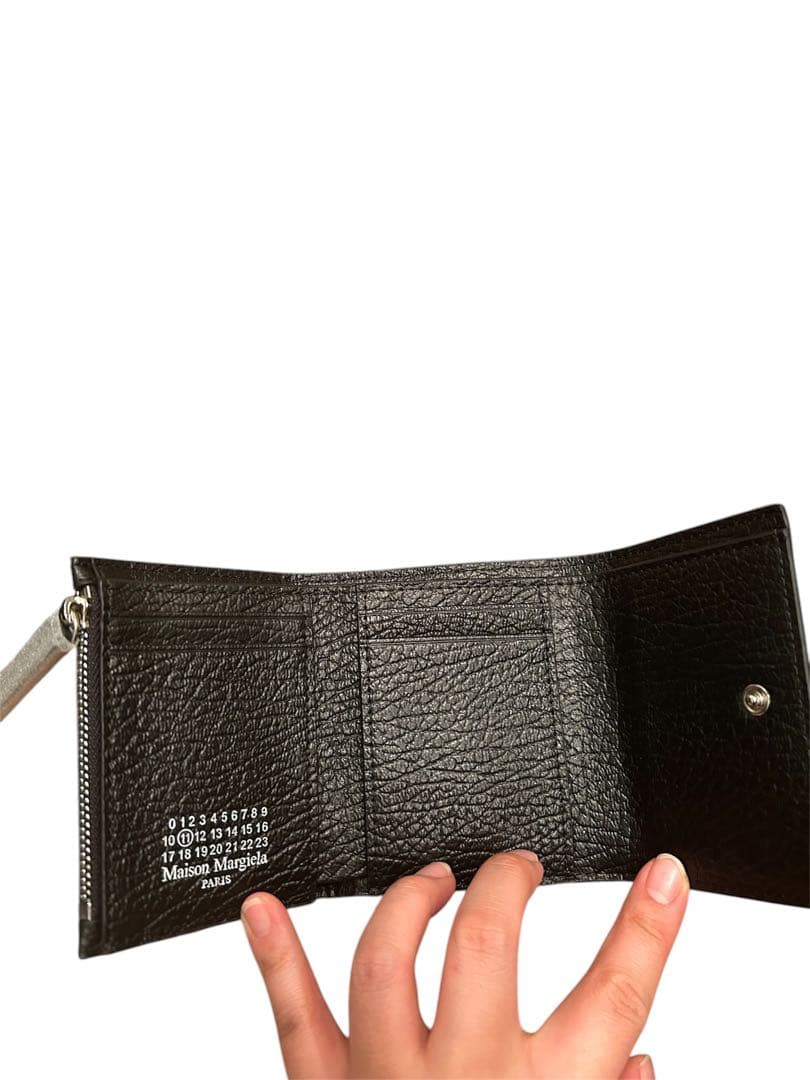 Maison Margiela 黒 レザー 三つ折り財布