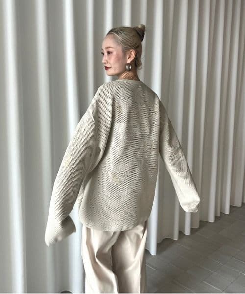 トップス AmeriVINTAGE DISPERSE LOGO KNIT TOP