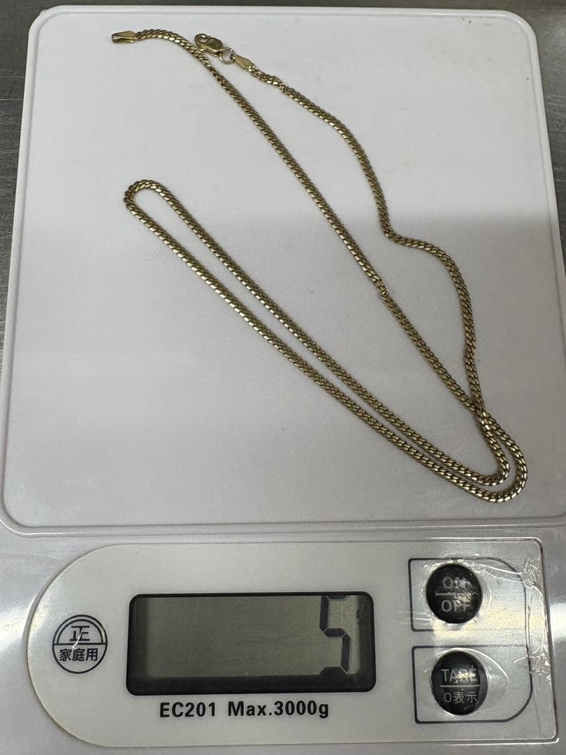 10K イエローゴールド マイアミネックレス 幅2mm 45cm