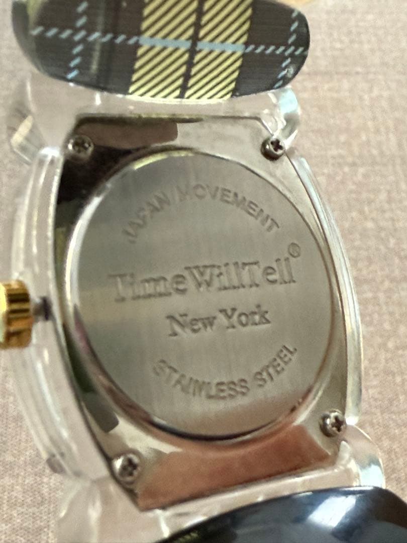 TimeWillTell スクエア型 ブラックダイヤル 時計