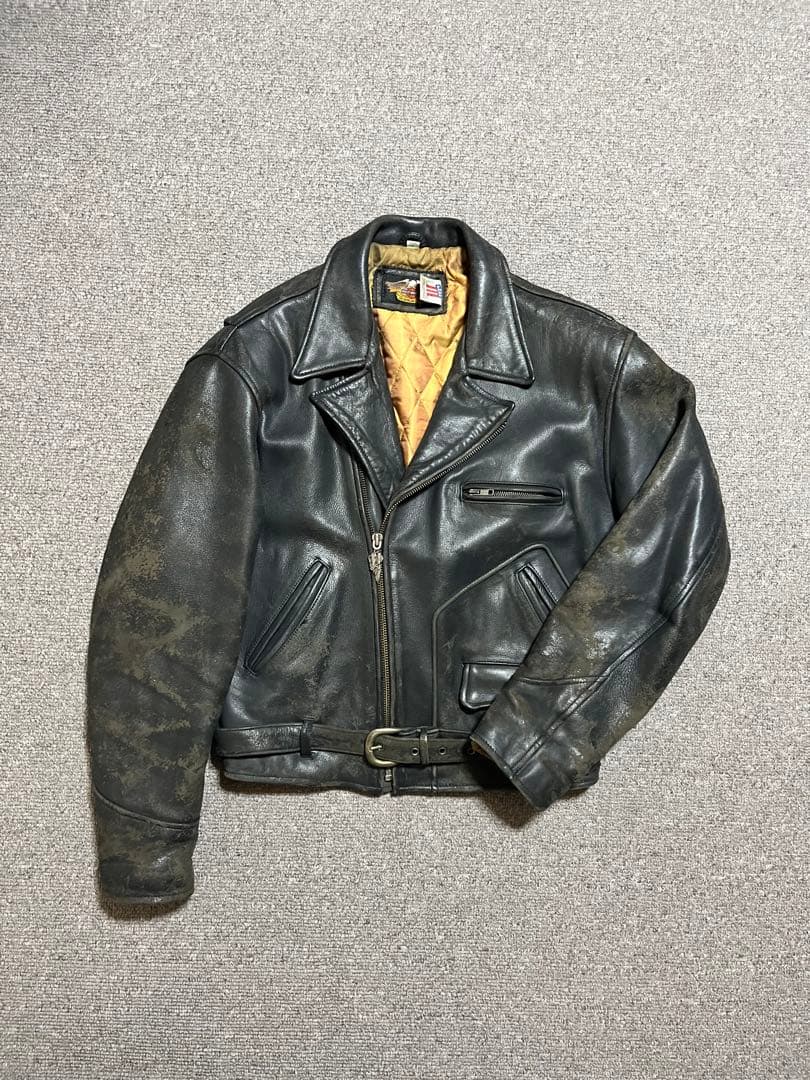 90s Harley-Davidson ダブルライダース 襤褸 スタッズ 希少