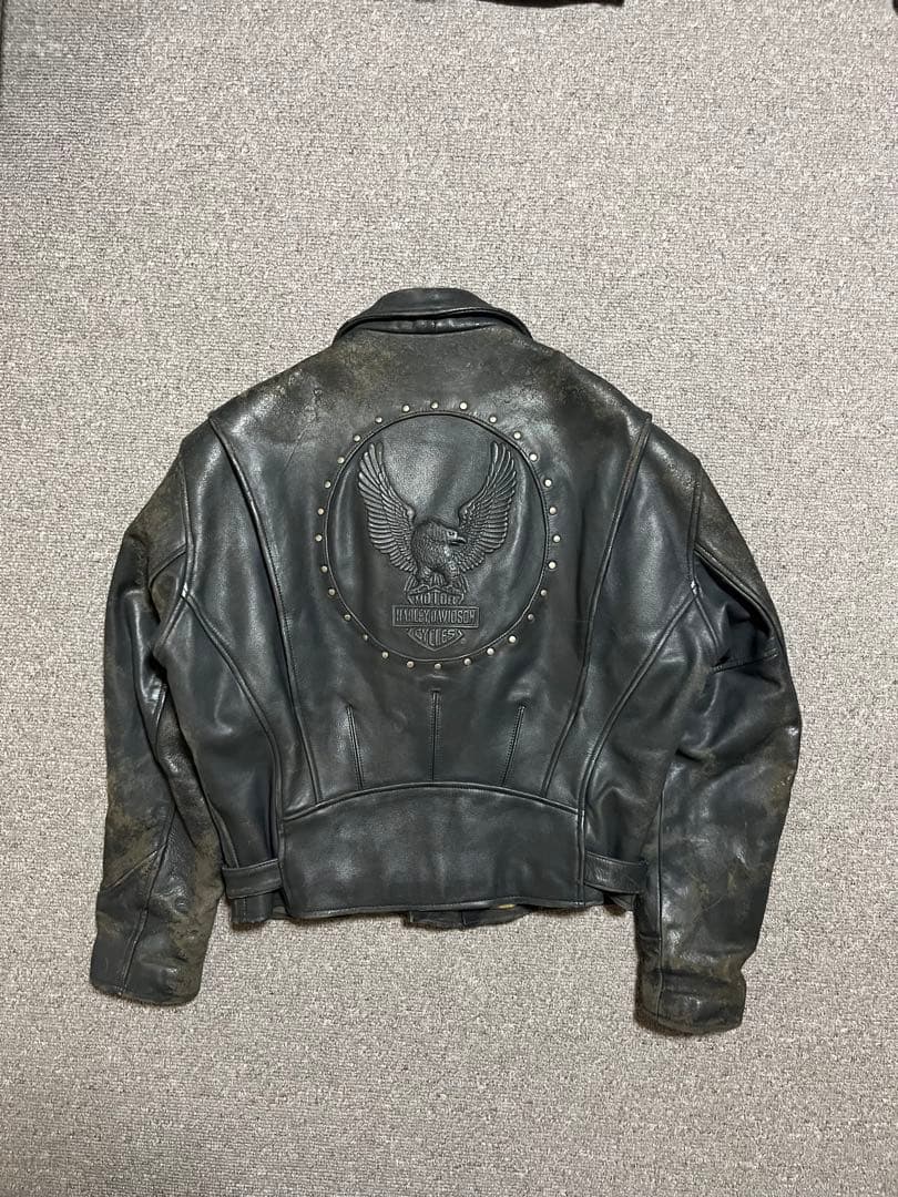 90s Harley-Davidson ダブルライダース 襤褸 スタッズ 希少
