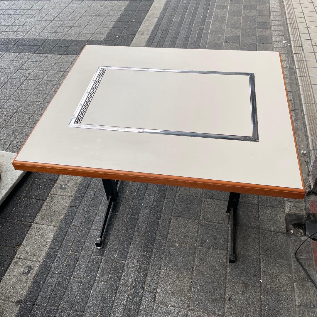 現品限り　ツヤマ　お好み焼きテーブル 鉄板焼きテーブル　鉄板付き