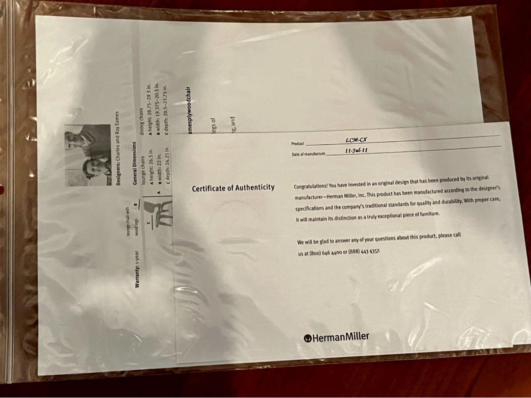 保証書有 Herman Millerハーマンミラー LCM ウォールナット 2