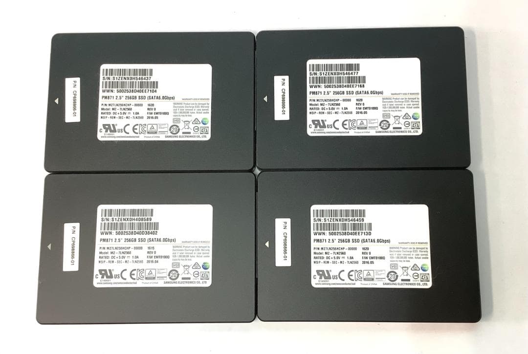 ②-W702-SAMSUNG SATA 256GB 2.5インチ SSD 4点