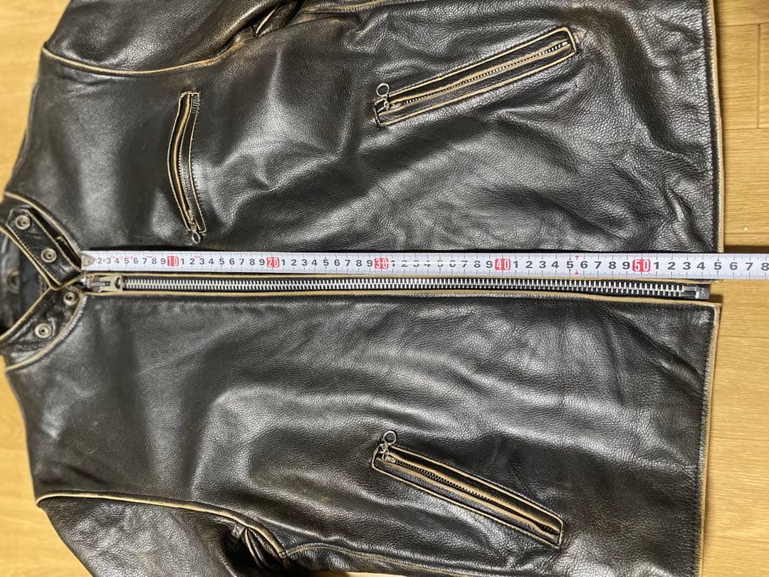 RBC シングルライダース レザージャケット　ダメージ加工　M