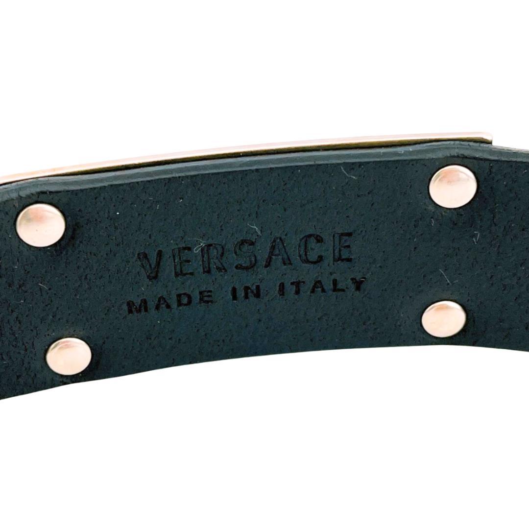 VERSACE ヴェルサーチ レザーベルト グレカ模様 メタルプレート