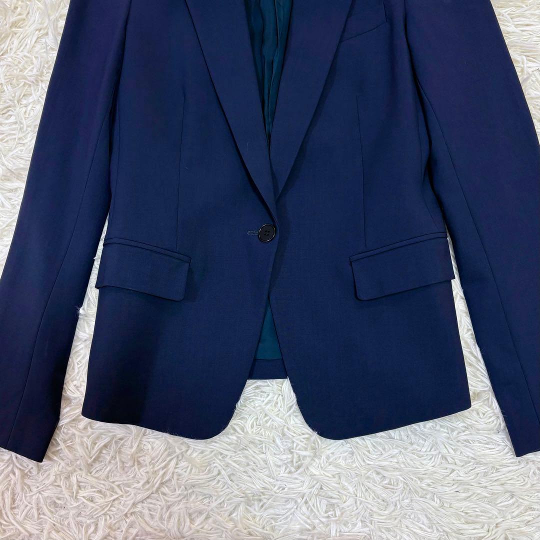 極美品 Theory セットアップ パンツスーツ MS相当 ネイビー １つボタン