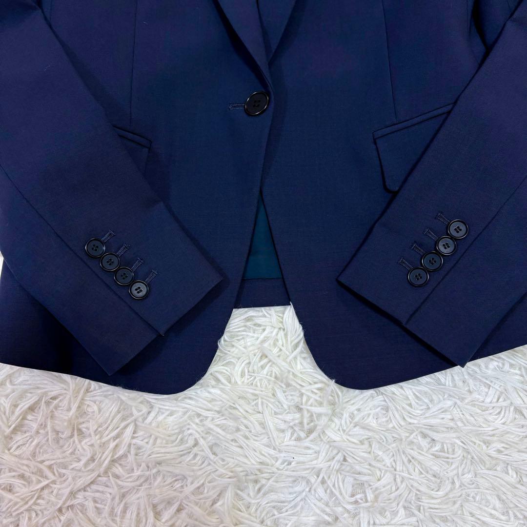 極美品 Theory セットアップ パンツスーツ MS相当 ネイビー １つボタン