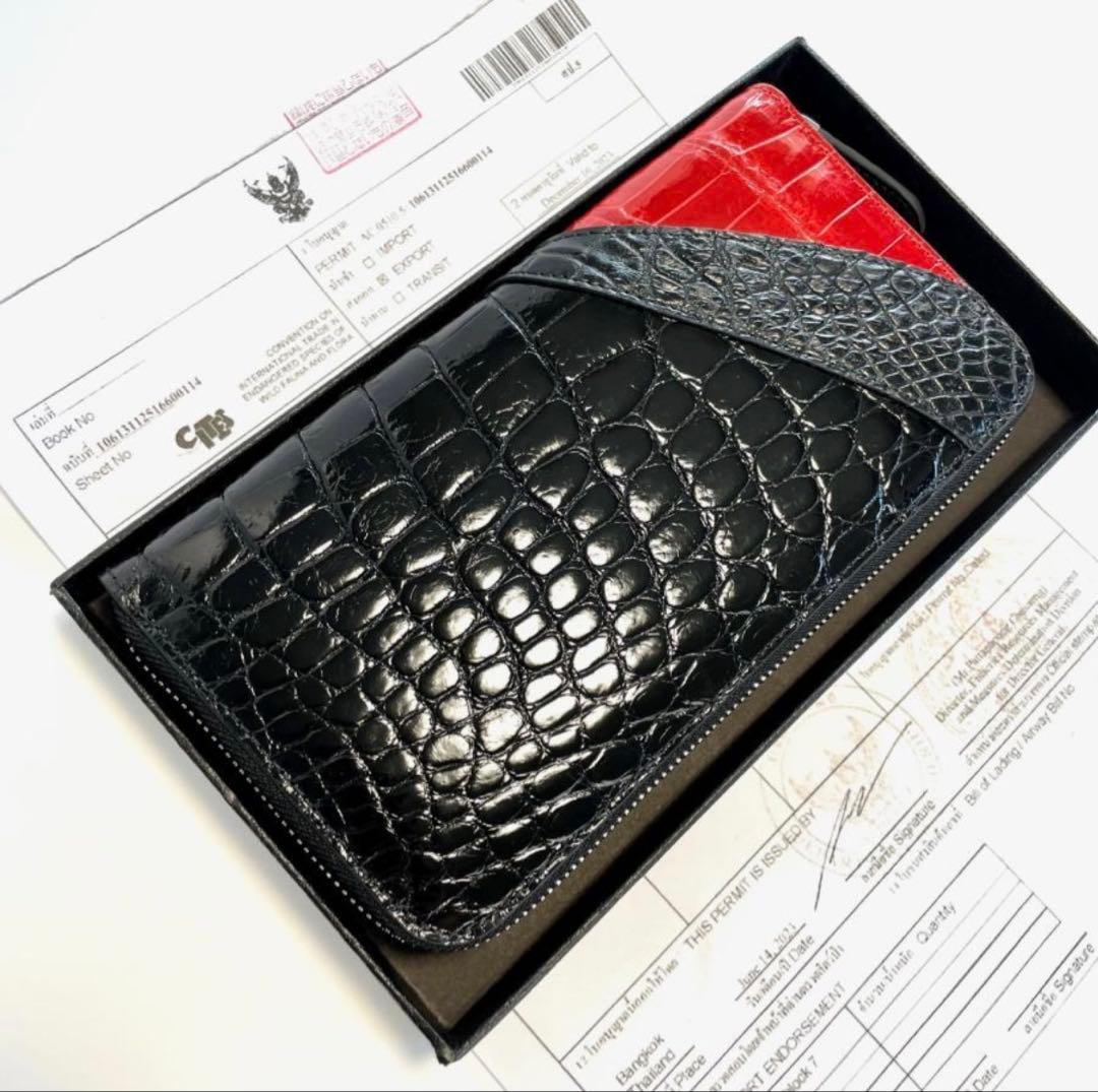 クロコダイル 長財布 547シャイニング メンズ ワニ革