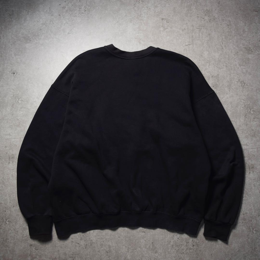 90s USA製 NIKE スウェット フェード 雰囲気◎ 刺繍ロゴ 丸胴 黒