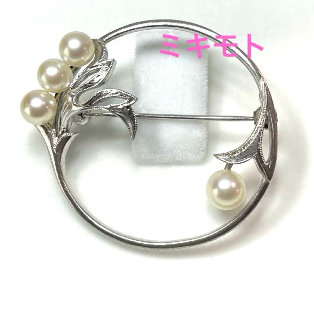 ミキモト　パールブローチ　入学式　卒業式　あこや真珠　本真珠　ブランド　刻印